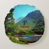 ミスマロヤボート川0350 ラウンドクッション (正面)