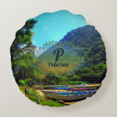 ミスマロヤボート川0350 ラウンドクッション (裏面)