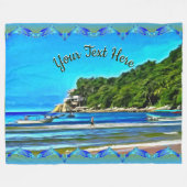 ミスマローヤファミリー魚釣りボーツ0346 フリースブランケット (正面(横))