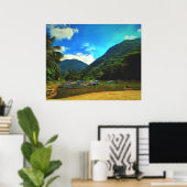 ミスマローヤリバー魚釣りボート0344アートプリント ポスター (ホームオフィス)