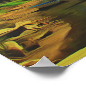 ミスマローヤリバー魚釣りボート0344アートプリント ポスター (角)