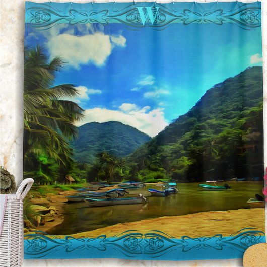 ミスマローヤリバー魚釣りボート0344 シャワーカーテン