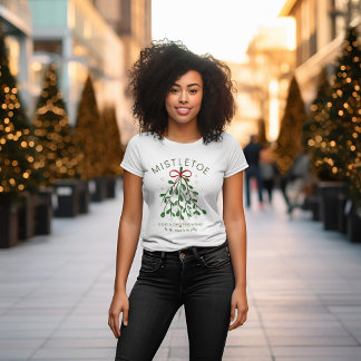 ミスルトーキスとクリスマスの願いかわいいTシャツ Tシャツ