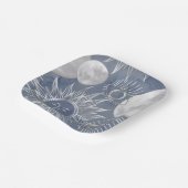 ミス太陽のティック | Dusty Blue Silver Moon Stars Sun ペーパープレート (傾斜あり)