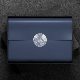 ミス太陽のティック | Dusty Blue Silver Moon Stars Sun ラウンドシール