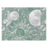ミス太陽のティック | Dusty Green Silver Moon Stars Sun テーブルクロス (正面(横))
