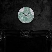 ミス太陽のティック | Dusty Green Silver Moon Stars Sun ラウンド壁時計