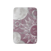 ミス太陽のティック | Pink Silver Moon Stars Sun Eyes バスマット (正面縦)