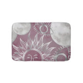 ミス太陽のティック | Pink Silver Moon Stars Sun Eyes バスマット (正面)