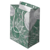 ミス太陽のティック | Pink Silver Moon Stars Sun Eyes ミディアムペーパーバッグ (裏面アングル)