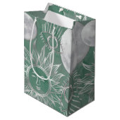 ミス太陽のティック | Pink Silver Moon Stars Sun Eyes ミディアムペーパーバッグ (正面アングル)