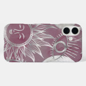 ミス太陽のティック | Pink Silver Moon Stars Sun Eyes Case-Mate iPhoneケース (裏面 (横))