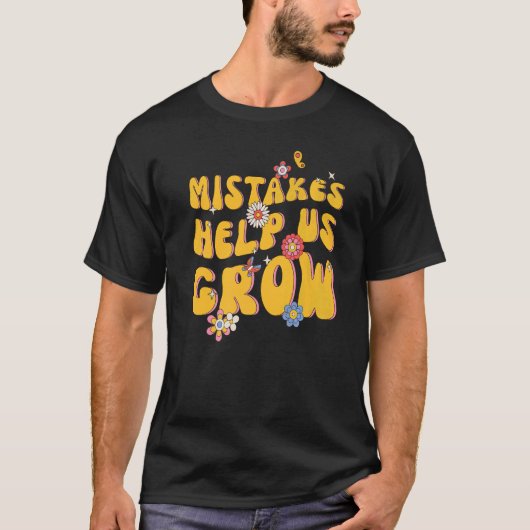 ミス救済の成長前向きレトロ先生 Tシャツ (正面)