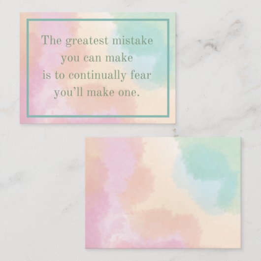 ミス素晴らしの感動的引用文 ノートカード (正面/裏面)