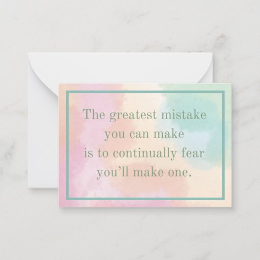 ミス素晴らしの感動的引用文 ノートカード (正面)