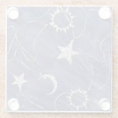 ミス魅力的ティック | Silver Moon Stars Sun Amulet ガラスコースター (裏面)