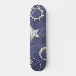 ミス魅力的ティック Silver Moon Stars Sun Amulet スケートボード