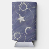 ミス魅力的ティック | Silver Moon Stars Sun Amulet スリム缶クーラー (裏面)