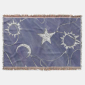 ミス魅力的ティック | Silver Moon Stars Sun Amulet スローブランケット (正面)