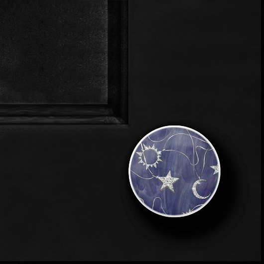 ミス魅力的ティック | Silver Moon Stars Sun Amulet セラミックノブ