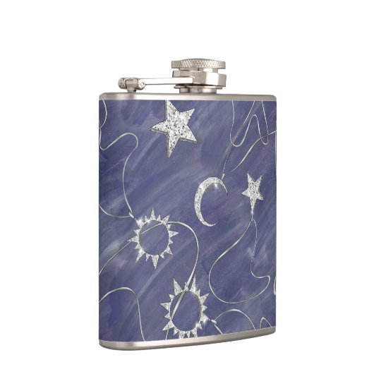 ミス魅力的ティック | Silver Moon Stars Sun Amulet フラスク (右)