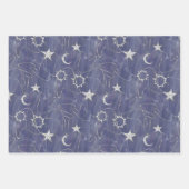 ミス魅力的ティック | Silver Moon Stars Sun Amulet ラッピングペーパーシート (正面3)