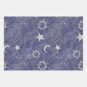 ミス魅力的ティック | Silver Moon Stars Sun Amulet ラッピングペーパーシート (正面)