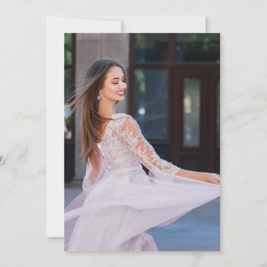 ミス・キンセ・ピンク・フローラル・バースデー・キンセアニエラの写真 招待状 (裏面)