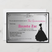 ミス・キンセ・ブラック・アンド・ホワイト・エレガント・インビテーション 招待状 (正面)