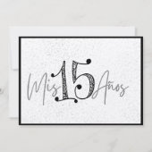 ミス・キンセ・ブラック・アンド・ホワイト・エレガント・インビテーション 招待状 (裏面)