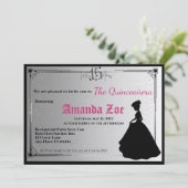 ミス・キンセ・ブラック・アンド・ホワイト・エレガント・インビテーション 招待状 (スタンド正面)