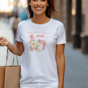ミス·クィンス·アかわいらしノスカスタムフローラ15th誕生日 tシャツ