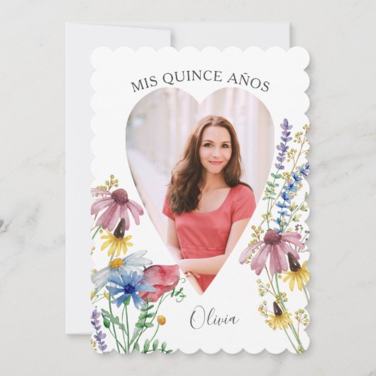 ミス・クィンス・アーノス・フォト・ワイルドフラワー・キンセアニェラ 招待状 (正面)