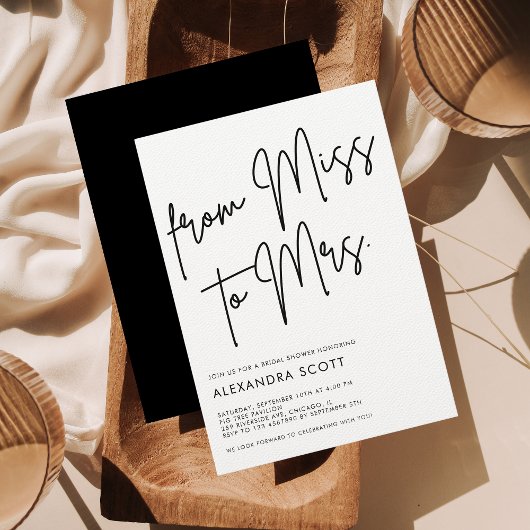 ミス・トゥ・ミセスのブライズシャワーから 招待状