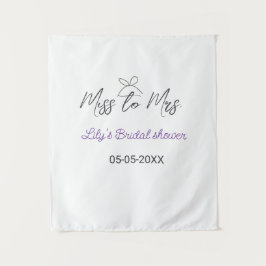 ミス・トゥ・ミセスの結婚前お茶会　名前　日付　年　リボン タペストリー
