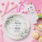 ミス・トゥ・ミセス グリーンナリー 幾何学 ブライダルシャワー ペーパープレート (パーティー)