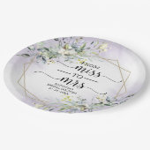 ミス・トゥ・ミセス グリーンナリー 幾何学 ブライダルシャワー ペーパープレート (アングル)