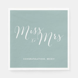 ミス・トゥ・ミセス グリーン ブライダル シャワー パーティー ナプキン スタンダードランチョンナプキン