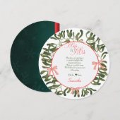 ミス・トゥ・ミセス・コケッティー・ミスルトゥー ブライダルシャワー サンキューカード (正面/裏面)