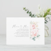ミス トゥ ミセス ゴールド アンド ピンク フローラル ブライダル シャワー 招待状 (スタンド正面)