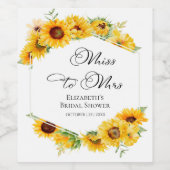 ミス・トゥ・ミセス | サンキューンフラワー 秋のブライダルシャワー ワインラベル (シングルラベル)