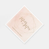 ミス・トゥ・ミセス ピンクゴールド ブライダルシャワー パーティー ナプキン スタンダードランチョンナプキン (角)