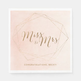ミス トゥ ミセス ピンク ゴールド ブライダル シャワー パーティー ナプキン スタンダードランチョンナプキン