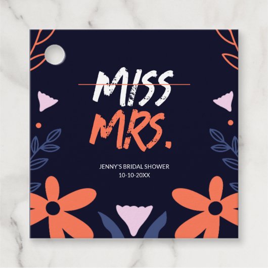 ミス・トゥ・ミセス ブライダルシャワー フェイバータグ (正面)