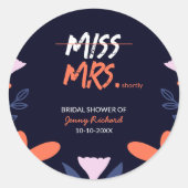 ミス　トゥ　ミセス　ブライダルシャワー ラウンドシール (正面)
