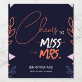 ミス・トゥ・ミセス ブライダルシャワー ワインラベル (シングルラベル)
