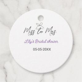 ミス・トゥ・ミセス ブライダルシャワー 追加 名前 日付 年 ボウ フェイバータグ