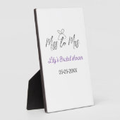 ミス・トゥ・ミセス ブライダルシャワー 追加 名前 日付 年 ボウ フォトプラーク (側面)