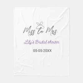 ミス・トゥ・ミセス ブライダルシャワー 追加 名前 日付 年 ボウ フリースブランケット