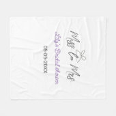 ミス・トゥ・ミセス ブライダルシャワー 追加 名前 日付 年 ボウ フリースブランケット (正面(横))